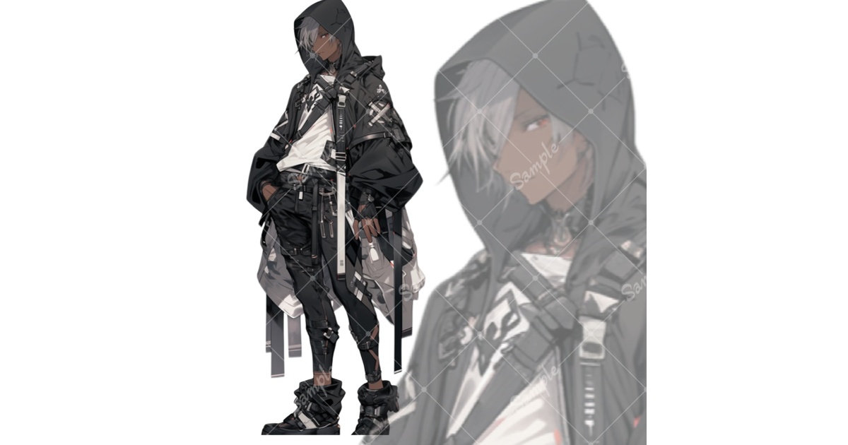 立ち絵素材48 黒フード男性 - いろはす - BOOTH