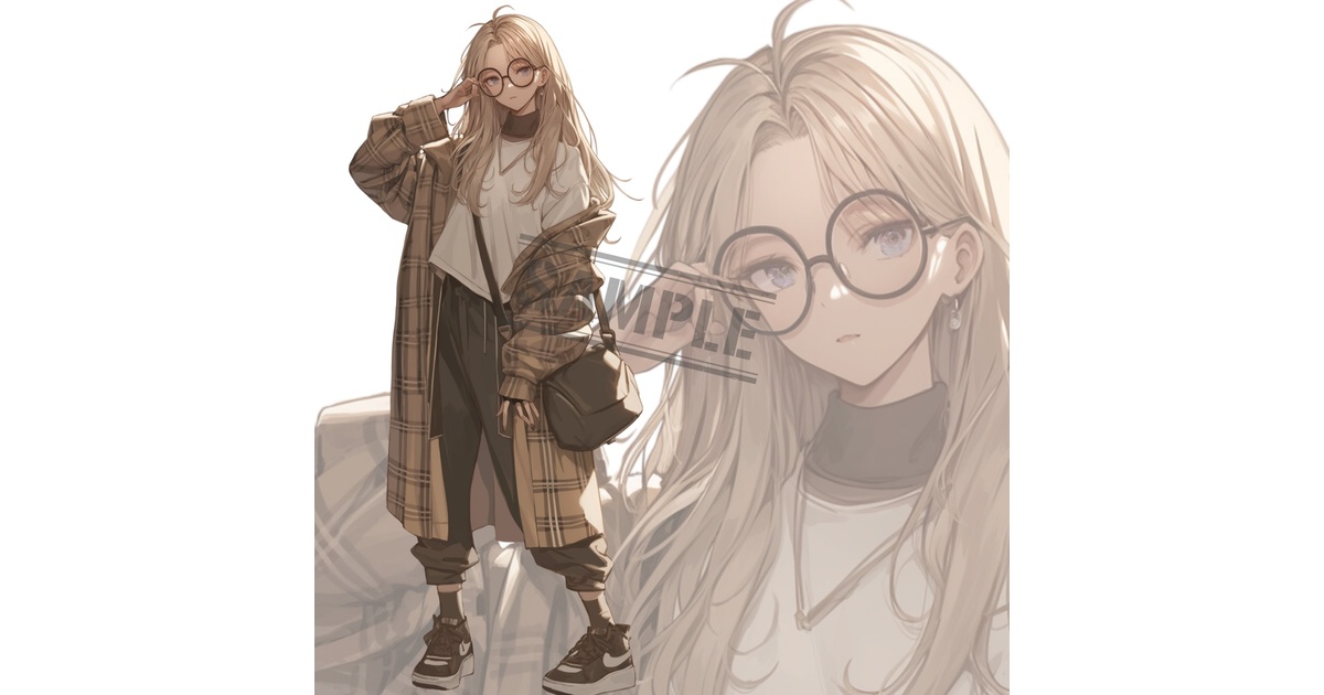 立ち絵素材198 眼鏡 ブロンド 女性 - いろはす - BOOTH