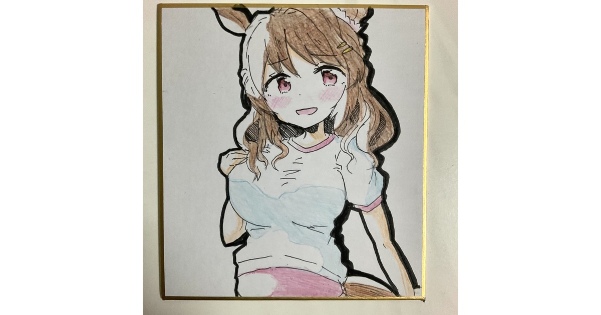 ウマ娘 ライトハロー 手描きイラスト色紙 - りゅーしょっぷ - BOOTH