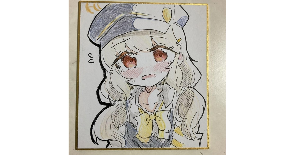 聖園ミカ 手描きイラスト 色紙 同人 ブルーアーカイブ ブルアカ聖園