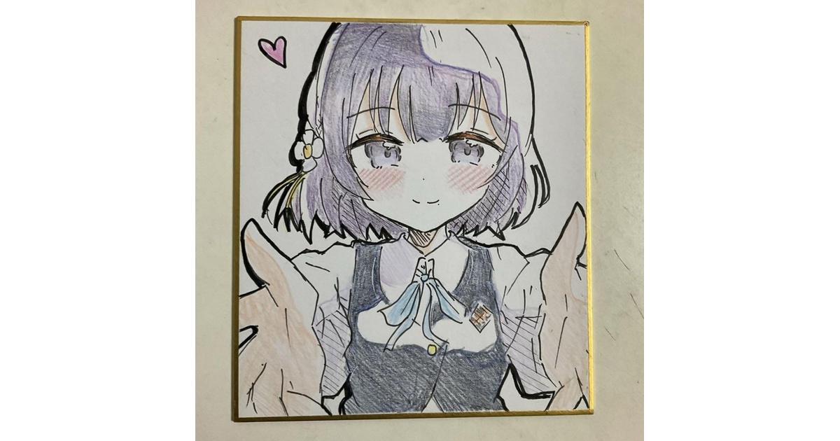 学園アイドルマスター 秦谷美鈴 手描きイラスト色紙 - りゅーしょっぷ