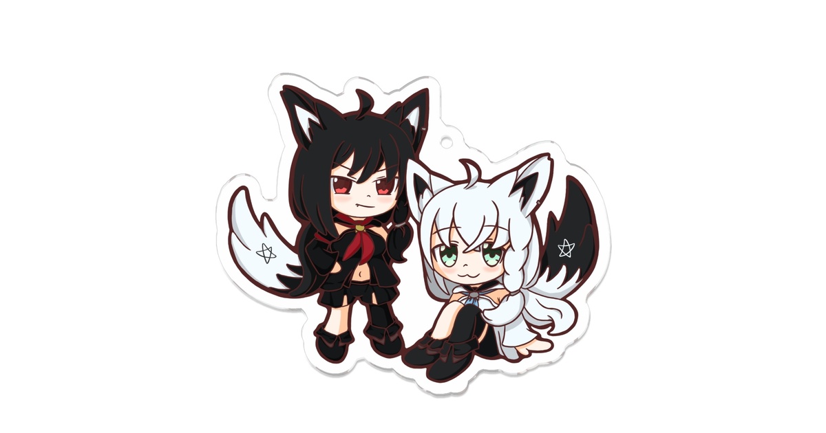 白上フブキと黒上フブキのアクリルキーホルダー - ZN-s - BOOTH