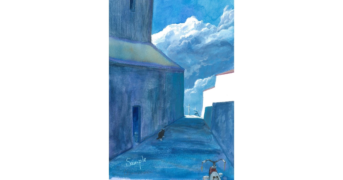 さーやさま専用（原画）暮れる空の輝き【水彩画】ほか　3点おまとめ 水彩画（原画のみで額はつきません）「雨の匂い