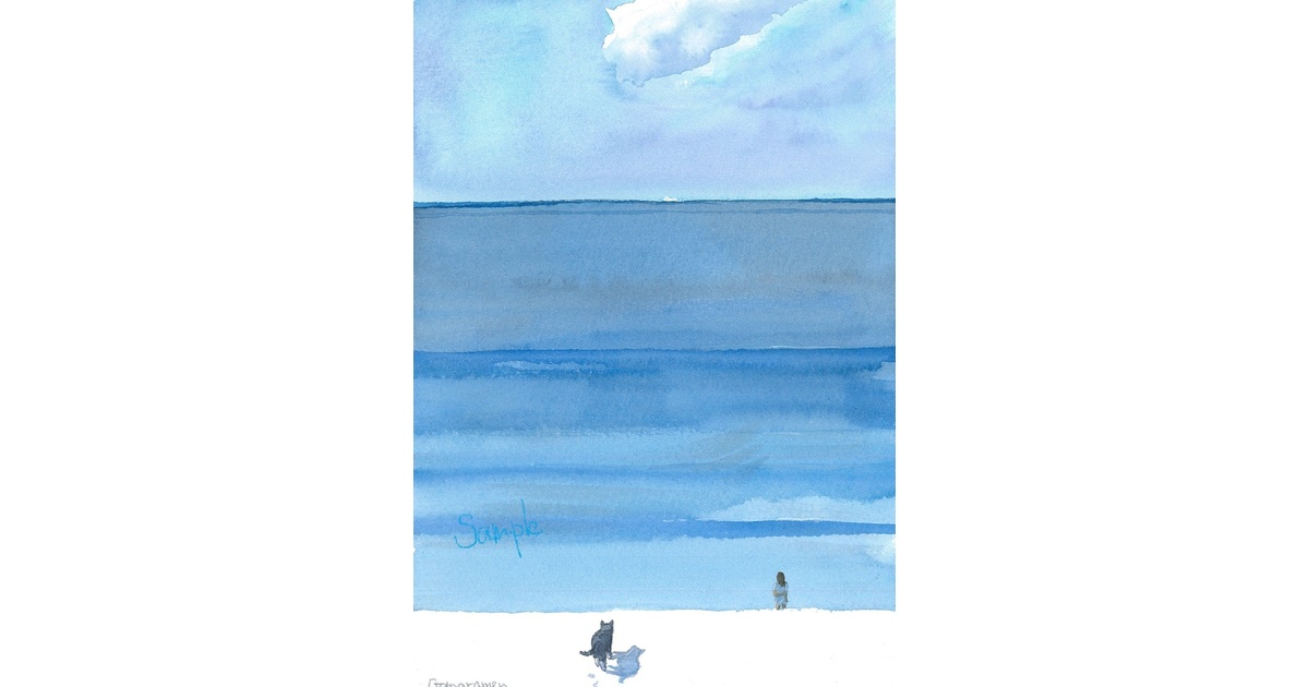 水彩画(船着場)№157 水彩画(船着場)№157
