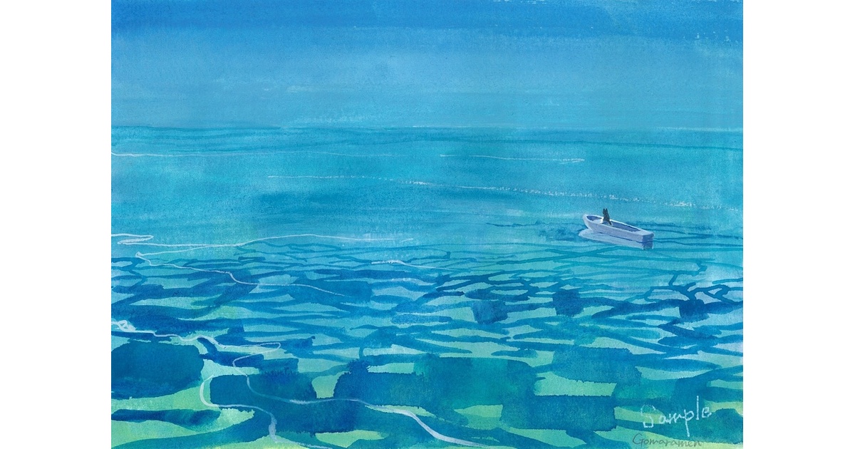 水彩画（原画のみで額はつきません）「南国」 - gomaramen888
