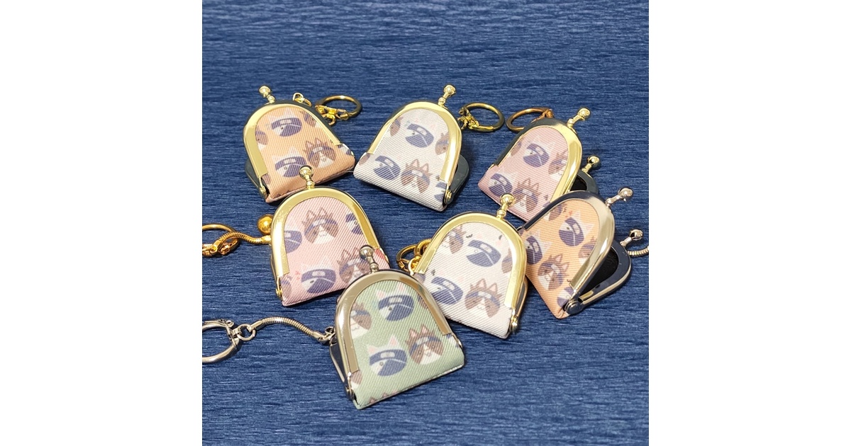 がま口　キーホルダー　手編み　猫ちゃん ハンドメイド☆ねこがま口編みぐるみキーホルダー - メルカリ