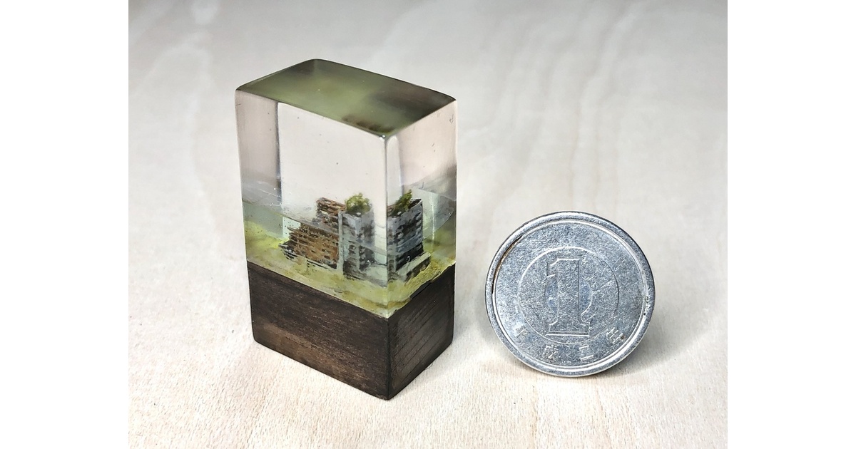 湖畔のスクラップ車　レジンジオラマ 湖畔のスクラップ車 レジンジオラマ