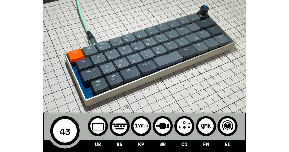 minipeg48互換40%キーボード「azul 43VC」 - フウリ鍵盤屋 - BOOTH