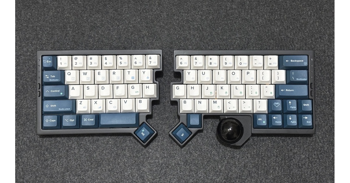 DYA2 トラックボール・タッチセンサー付き無線分割キーボードキット