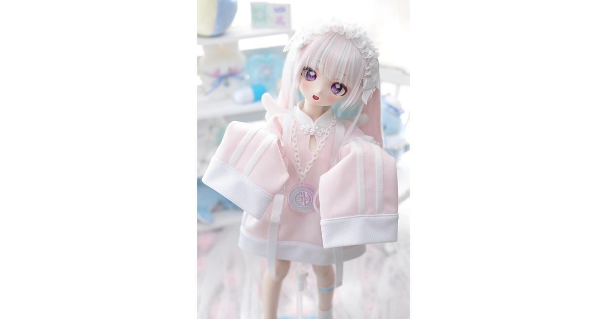 MDD服 天使チャイナセット（パステルピンク）1/4ドール服 - Candy