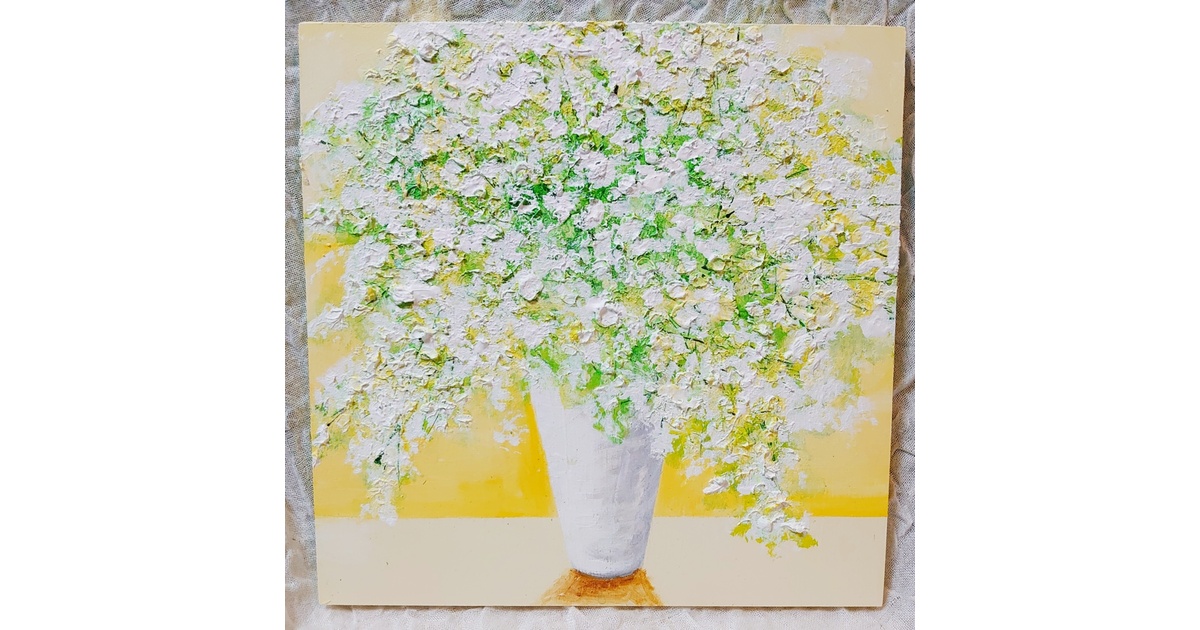 ファブリックボード・パネル絵画【かすみ草】 - arashi1783 - BOOTH