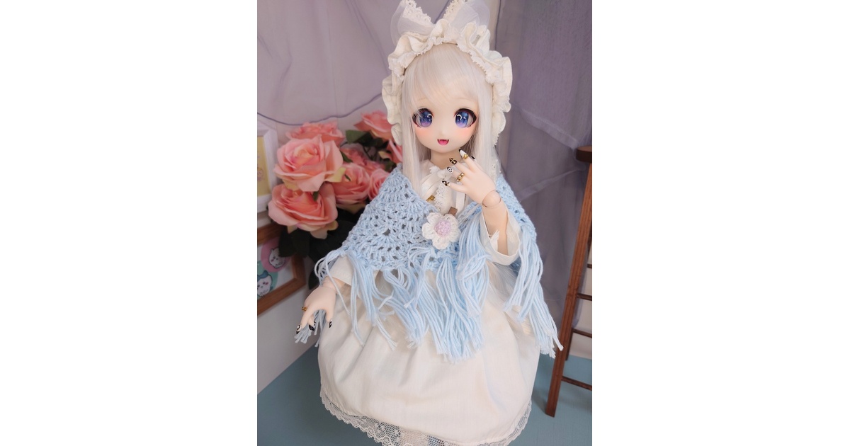 コットンの大きめな三角ショール - うさ♡ころも - BOOTH コットンの大きめな三角ショール - うさ♡ころも - BOOTH