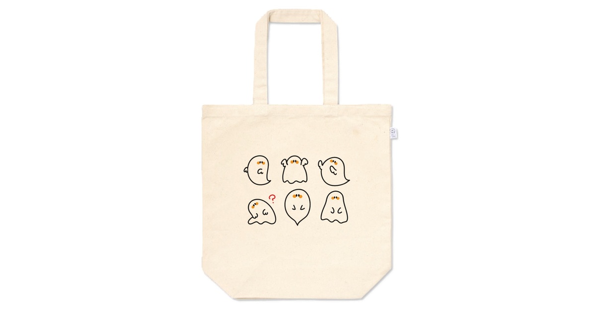 トートバッグ｜Mサイズ】かわいいオバケ - 雑貨屋poire - BOOTH