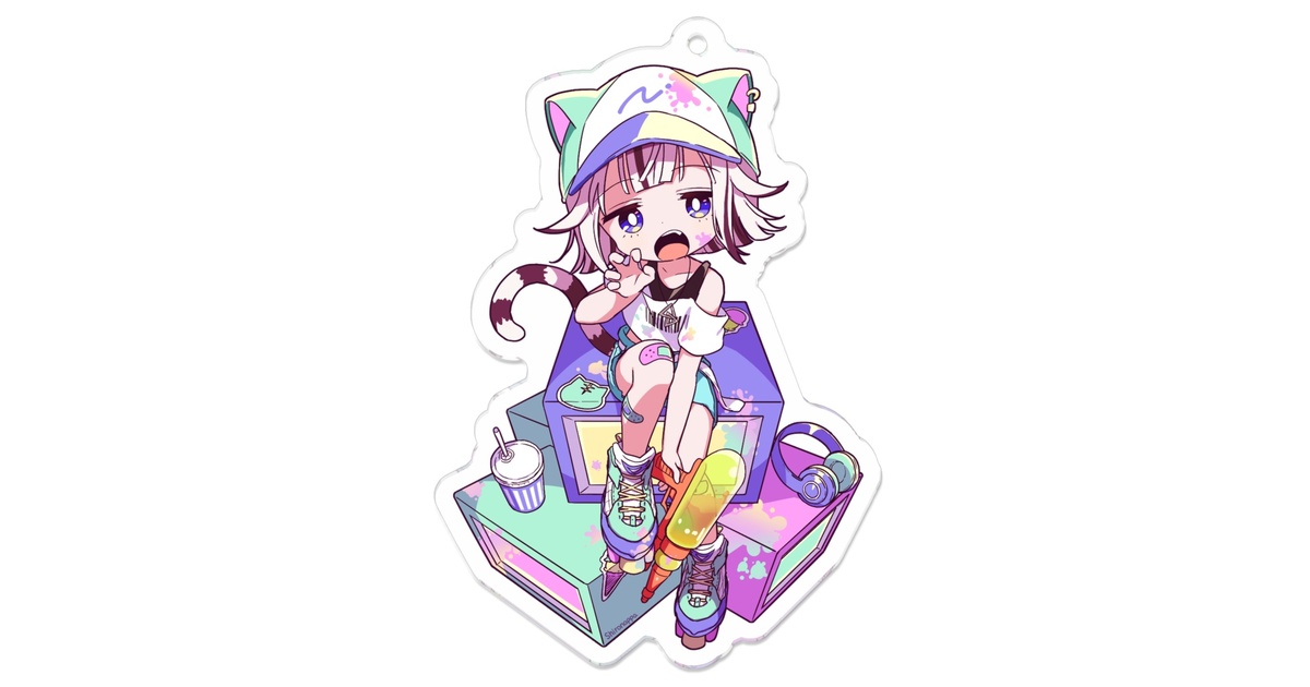 コロコロと可愛いべージュ×白トラちゃんのキーホルダー f29f6ae3-7c72-4aa4-b254-