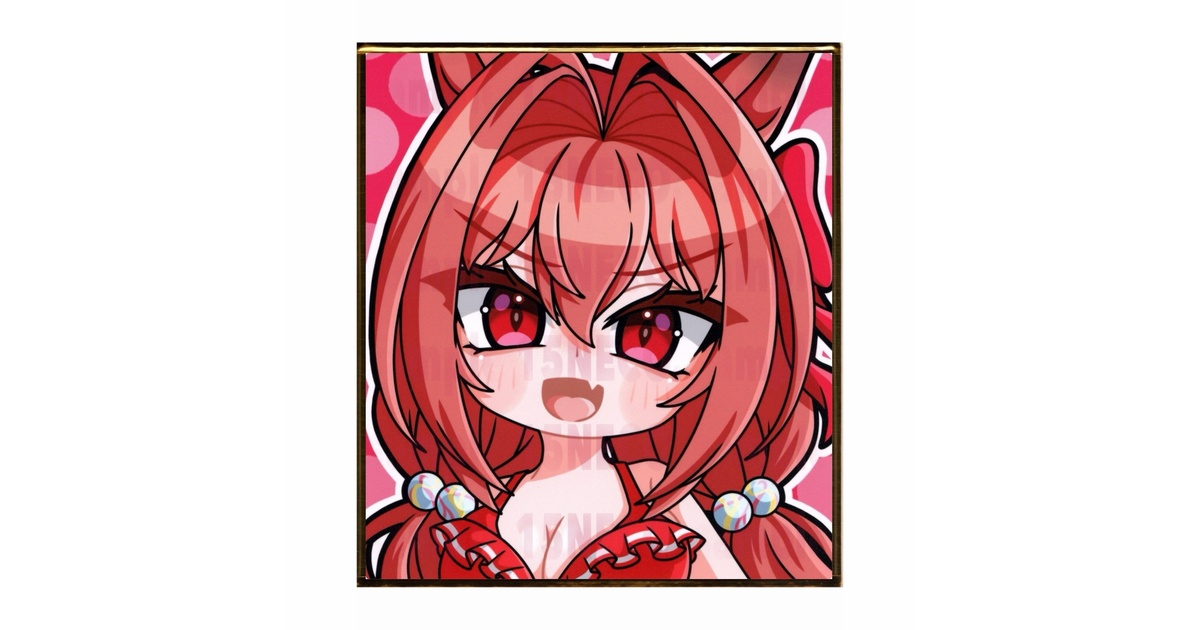 手描きイラスト ミニ色紙 寸松庵 ウマ娘 ダイワスカーレット 水着