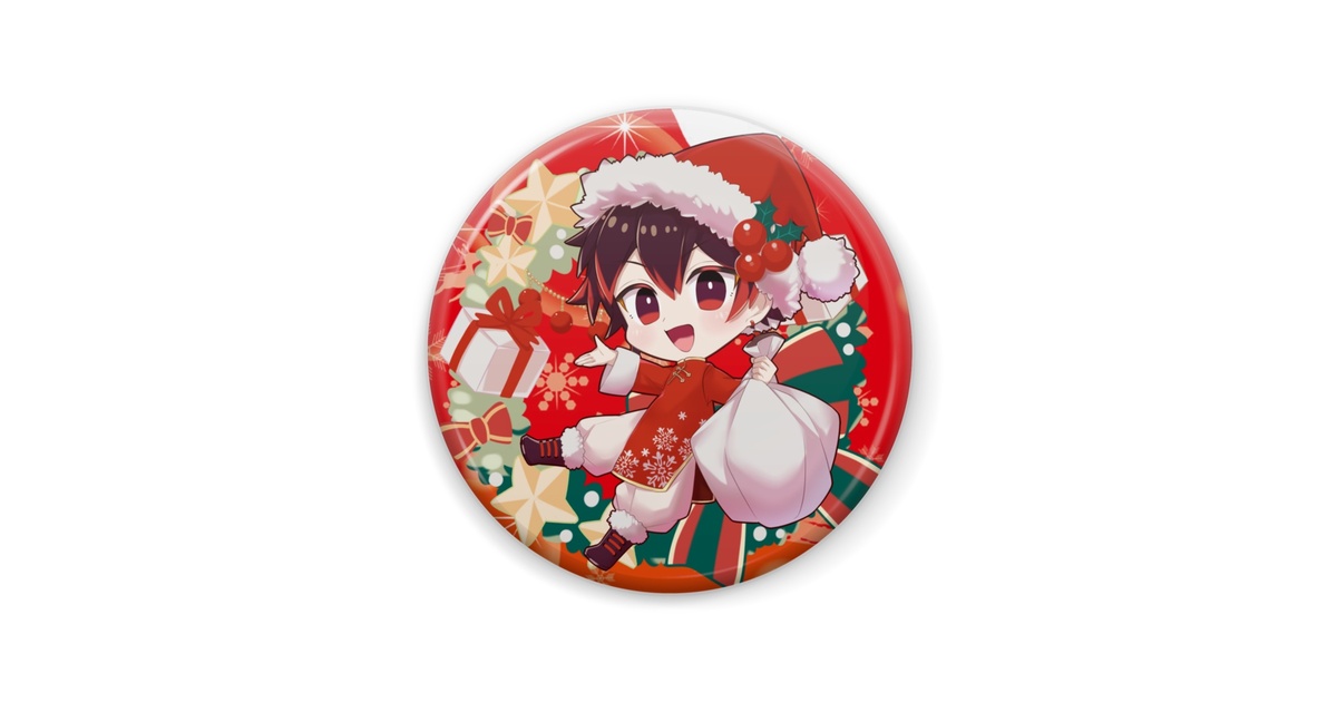 希少ハイキュークリスマス特製缶バッジ日向(サンタバージョン) 台紙付き未使用品 クリスマス 缶バッジ 52.5×57ミリ ハート型 merry christmas
