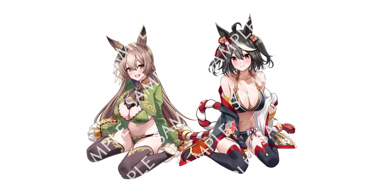 C104】ウマ水着3アクスタ2種（サトノダイヤモンド/キタサンブラック