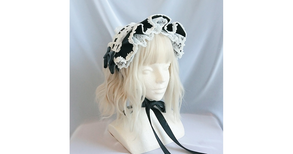 再販♡ ワイヤー入り　バックル　ベルト　ハーフボンネット　ヘッドドレス　ゴスロリ 再販♡ ワイヤー入り ハーフボンネット ヘッドドレス ロリータ