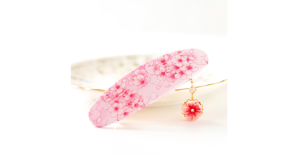 予約商品　春の桜ビジューバレッタ 純銀バレッタ桜 – 日々の京都物産展