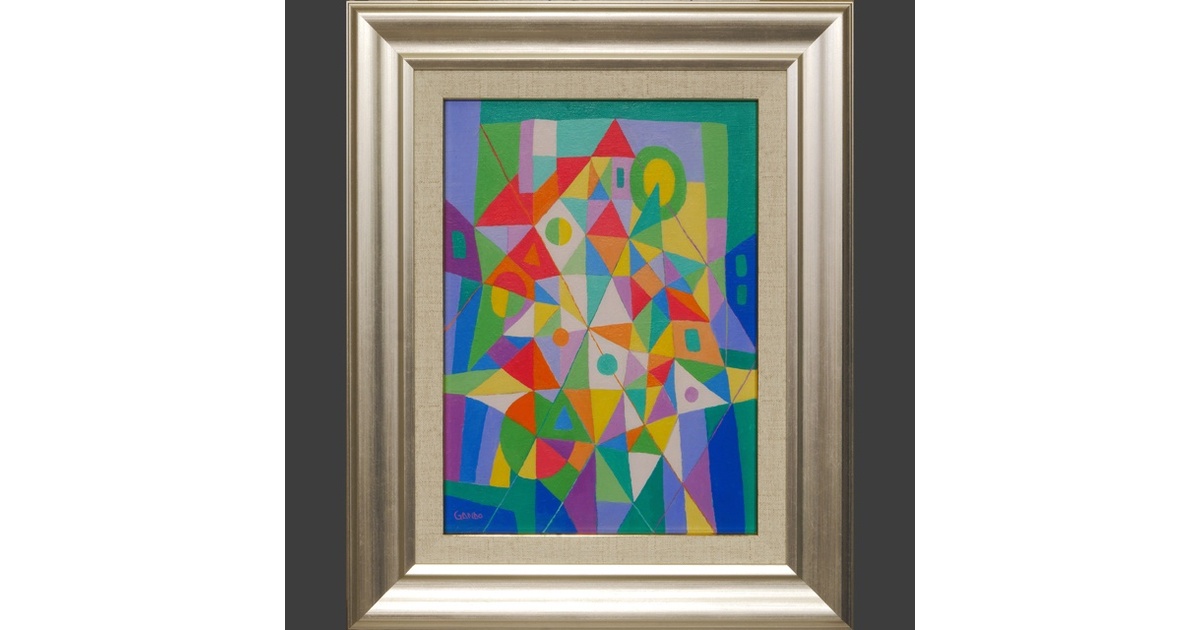 超希少◇がんどうあつし1998肉筆絵画過去の実験作品『風景(キュビズムの研究）』 超希少◇がんどうあつし1998肉筆絵画過去の実験作品【風景