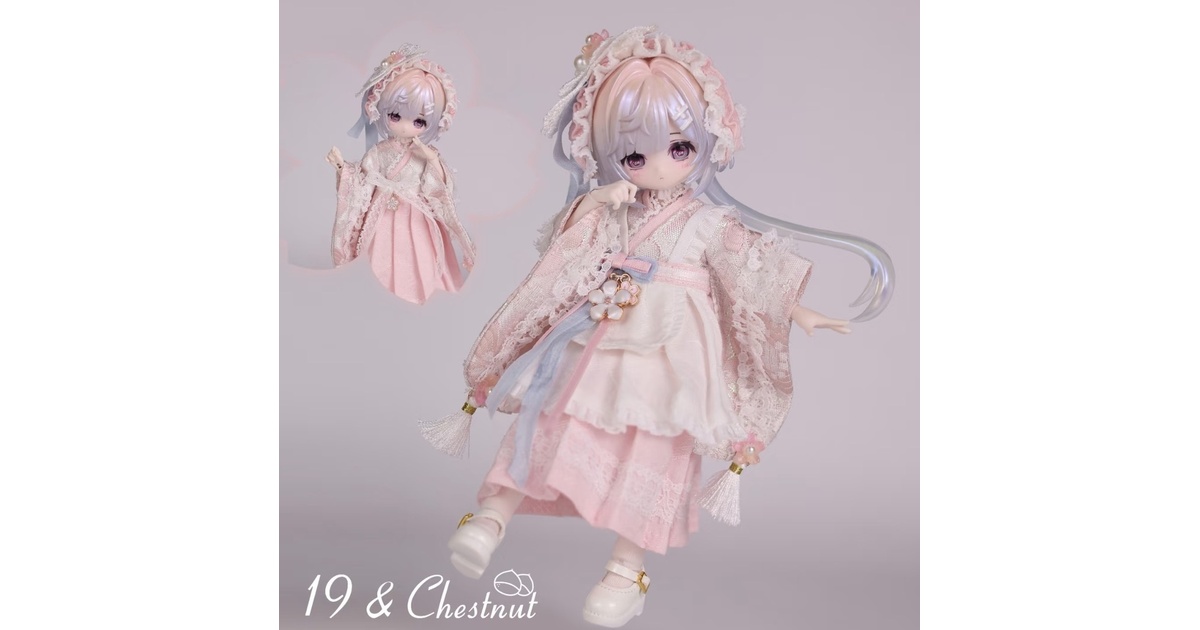ビンテージドール ピンククリーム衣装 再販」꒰桜の夢織り꒱「1/6ドール服，1/8・1/12ドール服, OB11，Azone