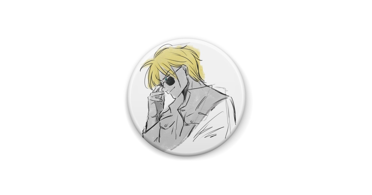 BANANAFISH 原作絵　大きめ缶バッジ　アッシュ BANANA FISH - 描き下ろしイラスト アッシュ・リンクス デニム