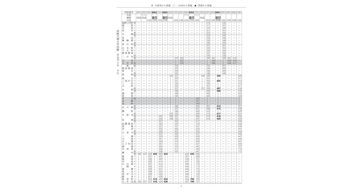 西鉄時刻表 福岡編 昭和60年12月15日現在 西日本鉄道株式