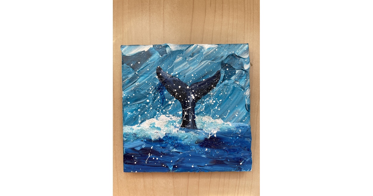 アクリル原画】クジラの尾 10×10cm （007） - mf-artworks - BOOTH