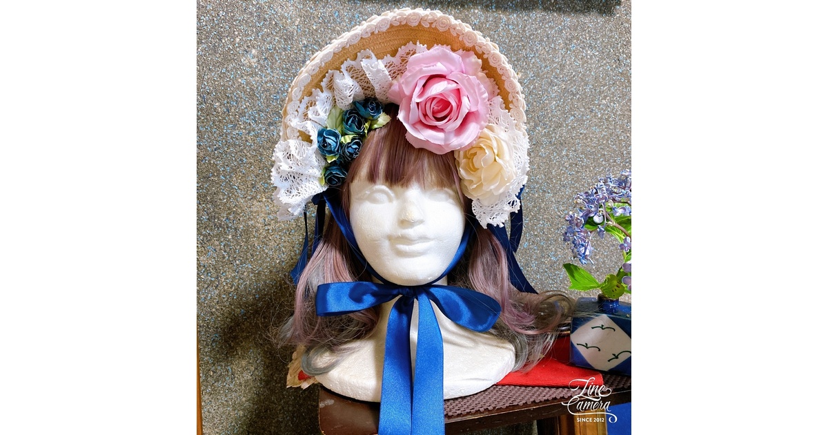 L'arist cratie 様 ストロー ボンネットブルー 麦わらボンネット Amazon.co.jp: 麦わら帽子 レース ストローハット ボンネット