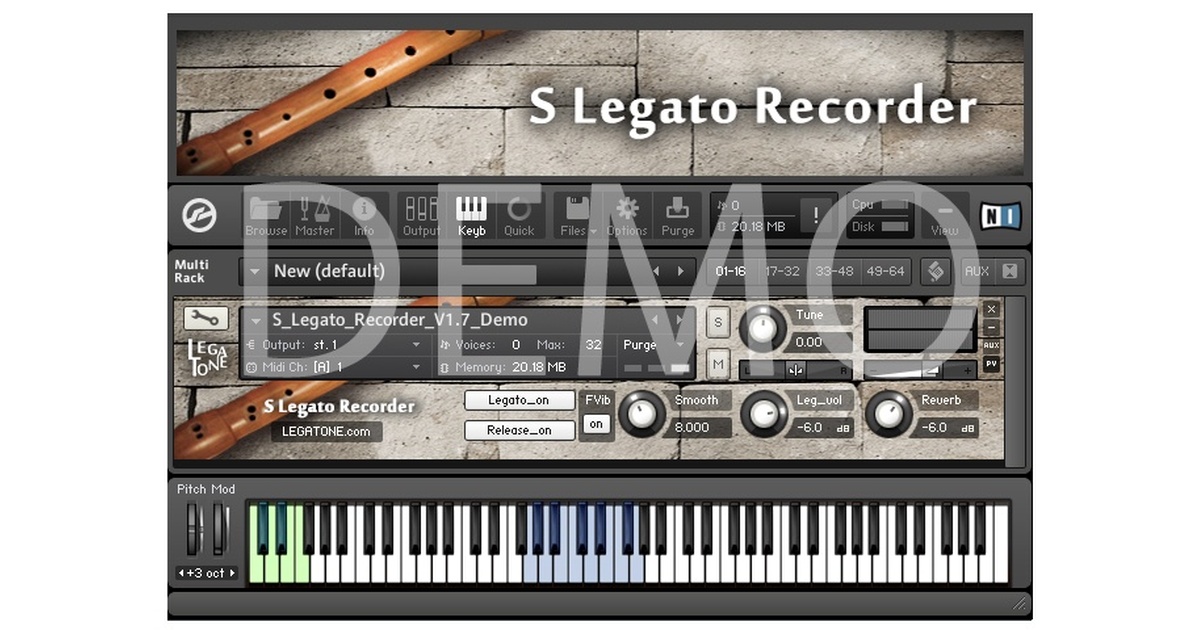 リコーダー音源 S Legato Recorder for KONTAKT Free Demo - フリー