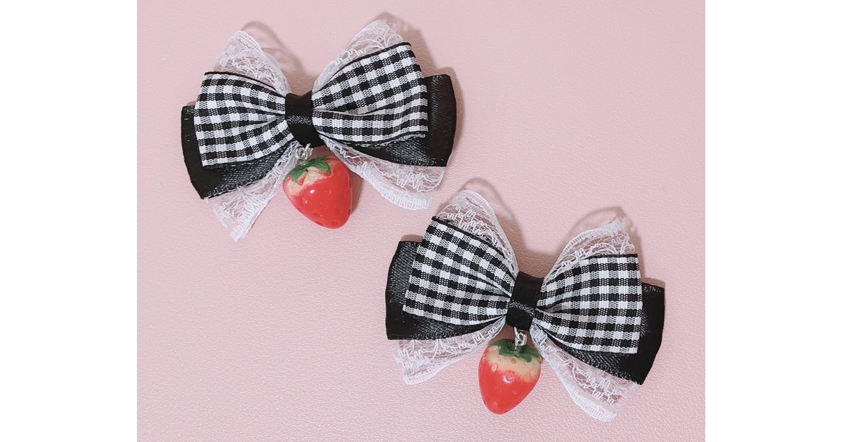 リボンヘアゴム♡riana ribbon♡ギンガムチェック♡ハンドメイド