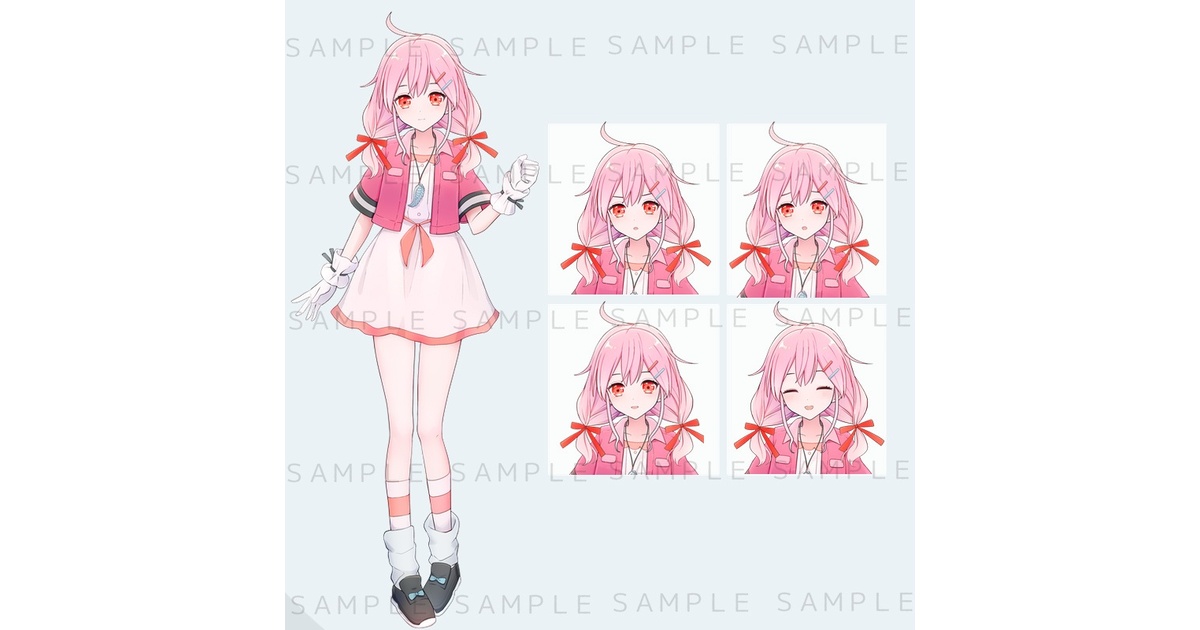 【おトク】 キャラクター立ち絵素材 はにとう - ピンク髪のおさげの女の子 絵画