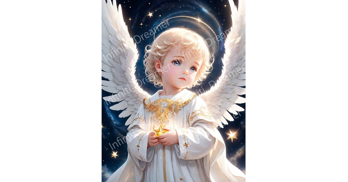 手描き イラスト オリジナル 原画 星空 光 天使 055cfe83-d1c1-4cc3-a98a-