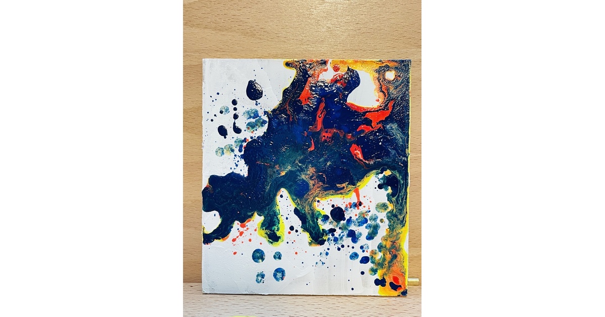 アクリル画 抽象画 原画 フルイドアート - やんこ from 兎ゐtoy