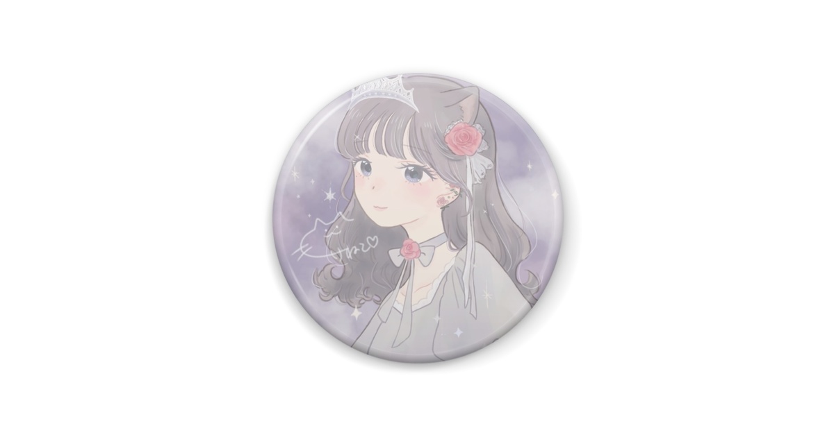 三日月♥バッジオ つきあかりねこバッジ - 雨とレース - BOOTH