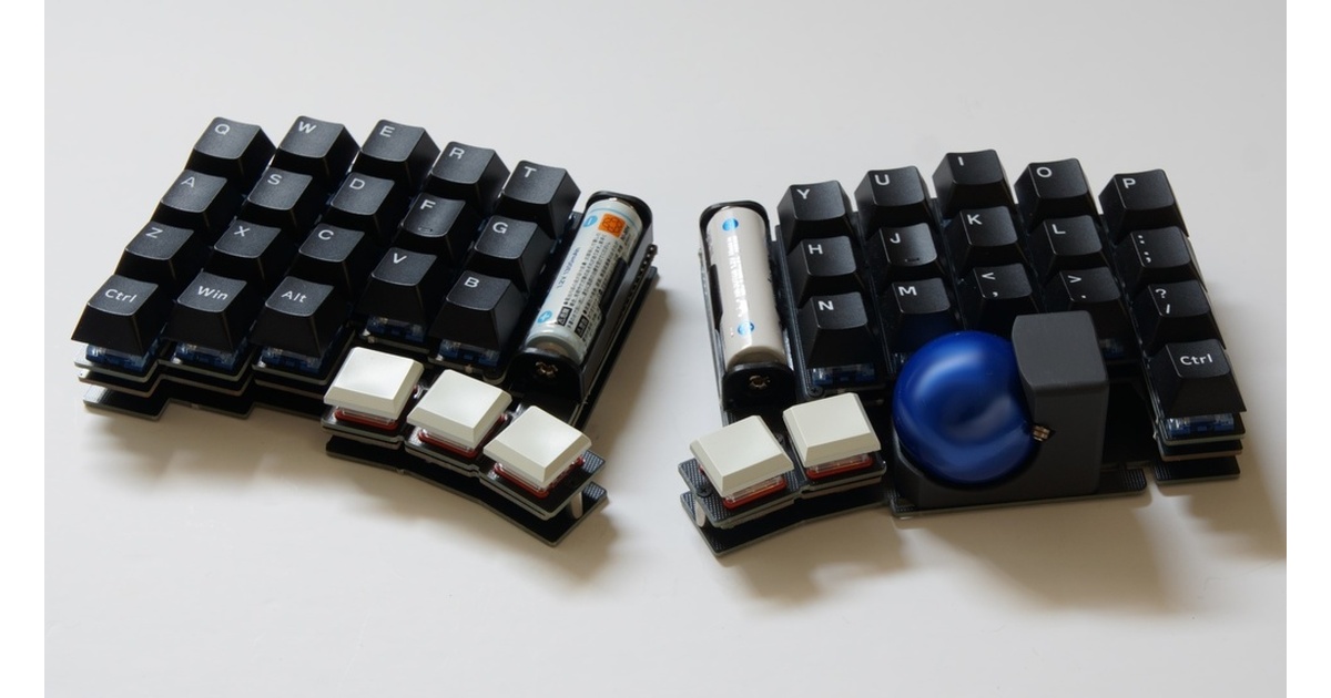 自作キーボード roBa （roBa 【トラックボール付きワイヤレス