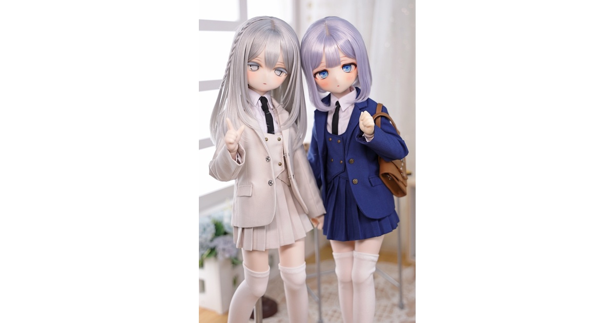 Wa️Ya Salafina 海外ディーラー製 ブレザー 制服セット ベージュ 海外ディーラー製「甜点时间」ハッカ色 MDD服 1⁄4サイズ着替え 海外