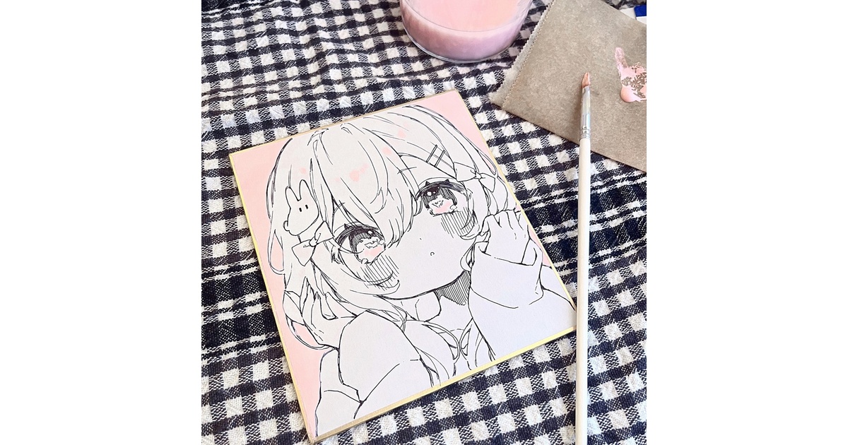 ナ*ン様 ★オリジナル手描きイラスト★原画一点物★ミニ色紙★No.20★ ミニ色紙No.20 - nnanone - BOOTH