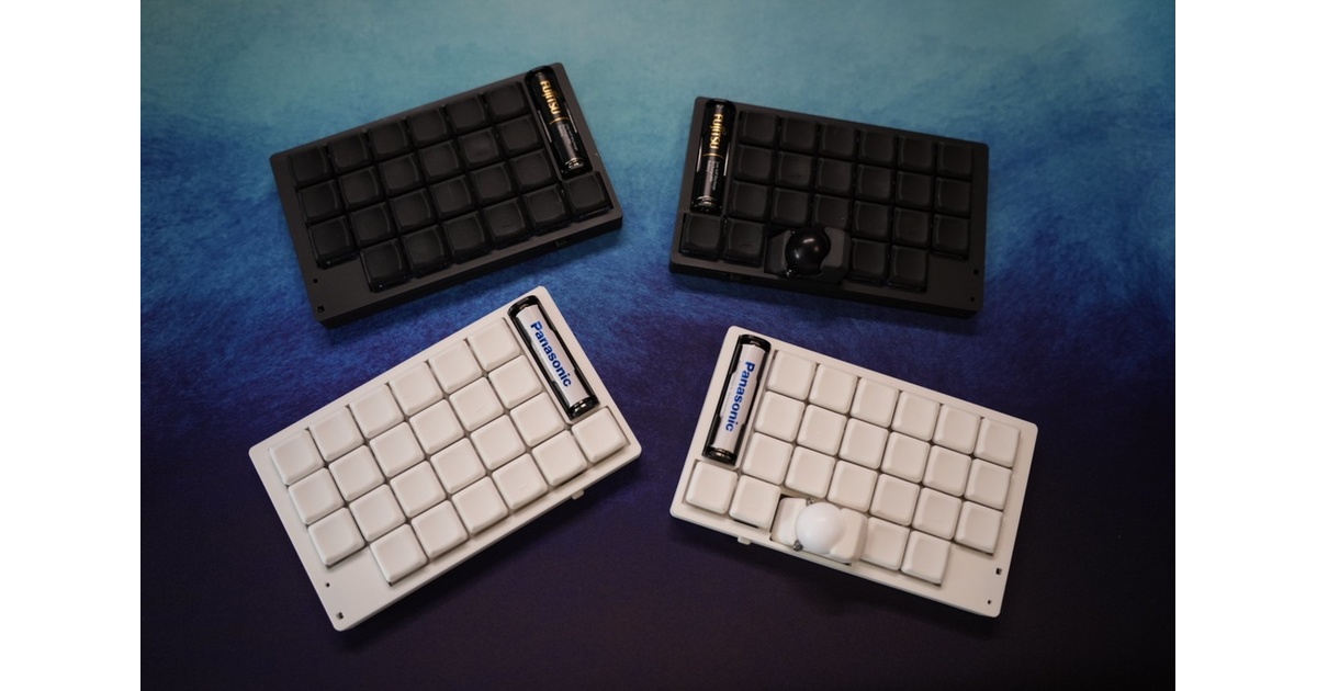 CLine46 トラックボール搭載 オーソリニア 無線分割キーボード（単4