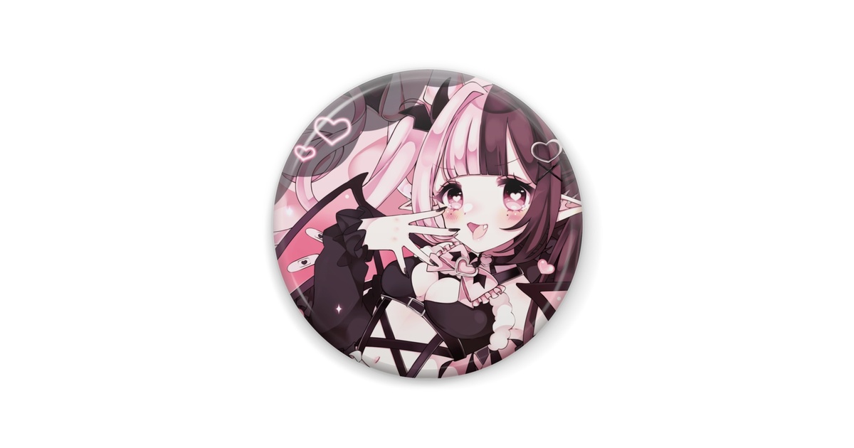 アイ★チュウ 黒羽 缶バッジ ♥黒羽るるあ♥ 缶バッジ【黒】 - 黒羽るるあ - BOOTH