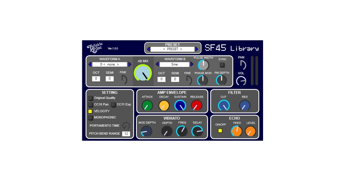 SF45 Library VST AU - twinkledisc (Dios/シグナルP) - BOOTH