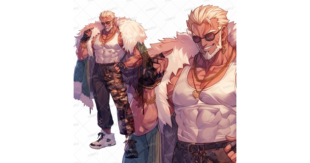 ファンタジー】筋肉質な中年男性_立ち絵 - きゃら館 - BOOTH