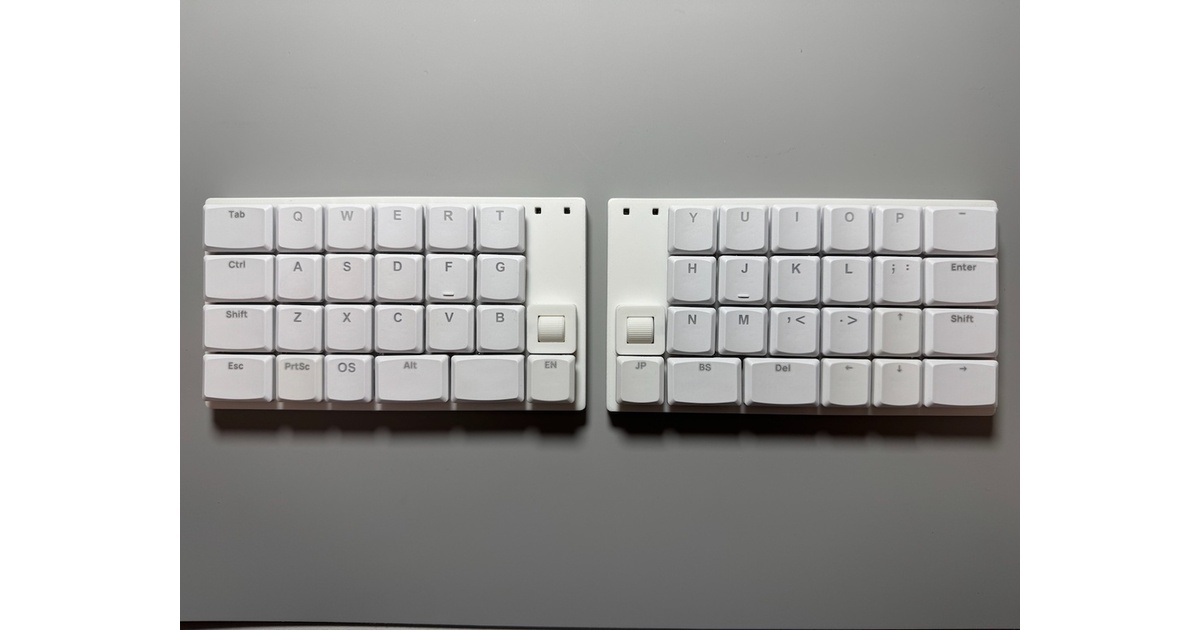 SplitMatrix50：左右分割とオーソリニア配列のワイヤレス50キー自作