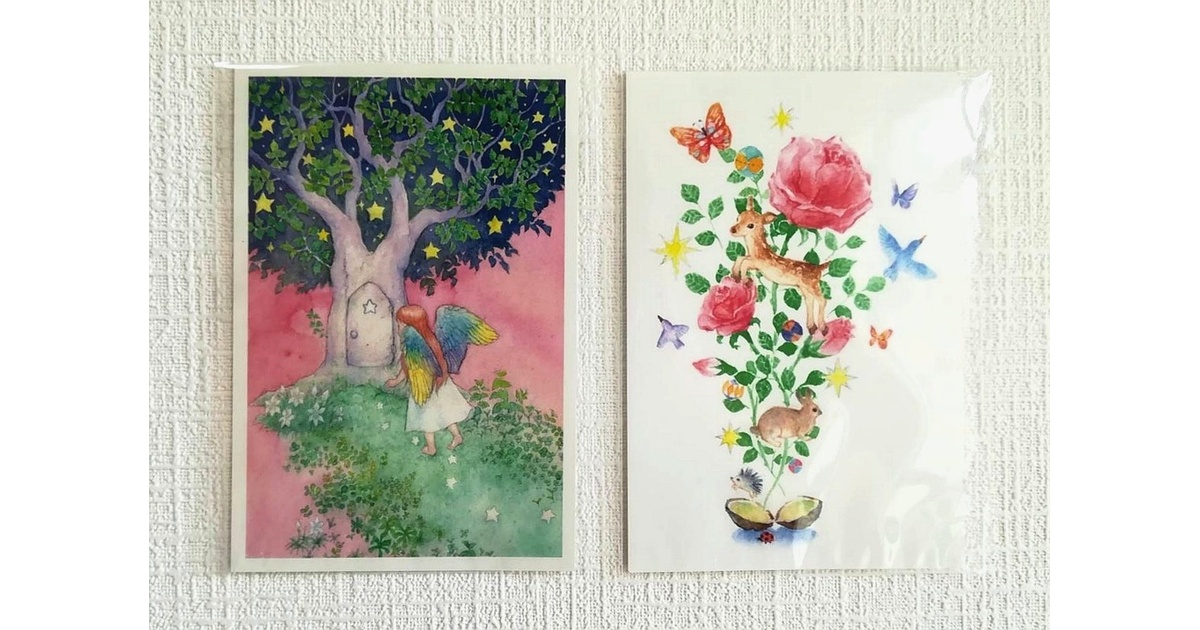 和音ハカ 水色のバラ イラスト本 ポストカード クリアポスター 紙袋