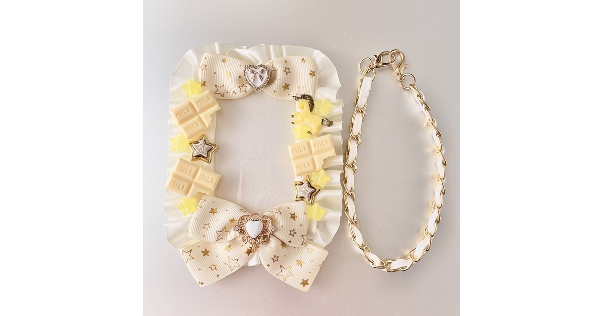 送料無料 百貨店 B8サイズ硬質カードケースデコ⭐️🍫star wish white chocolate 財布・ケース・小物入れ