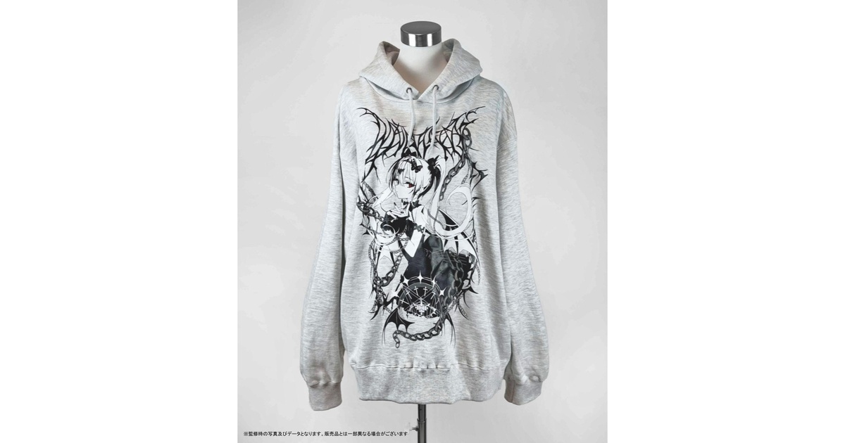 rurudoイラストパーカー グレー - “FALLEN”rurudo POP UP SHOP