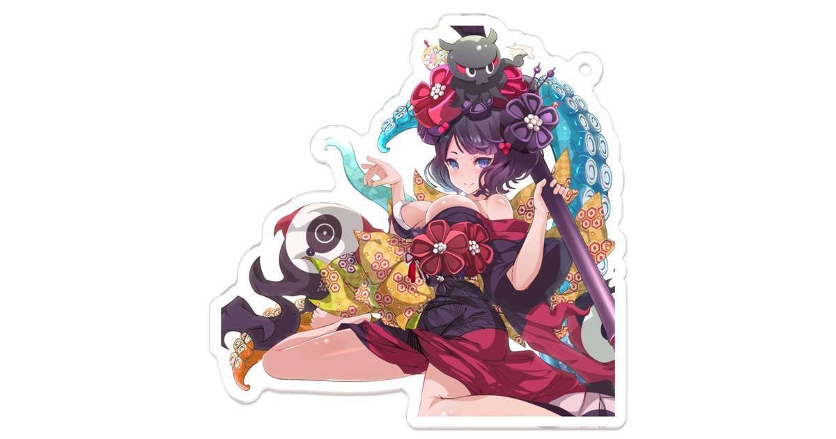 FGO葛飾北斎ちゃん着物アクリルキーホルダー 70×70(mm) - 遊遊店 - BOOTH