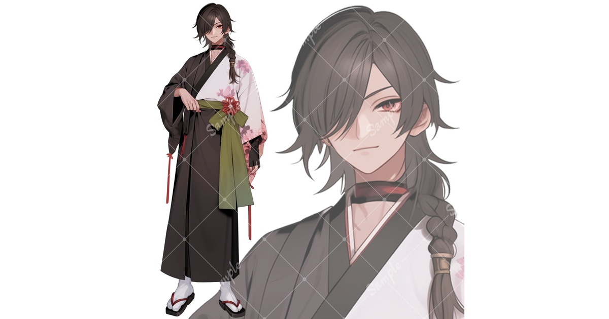 全身立ち絵素材91 着物 和服男子 - tachie - BOOTH