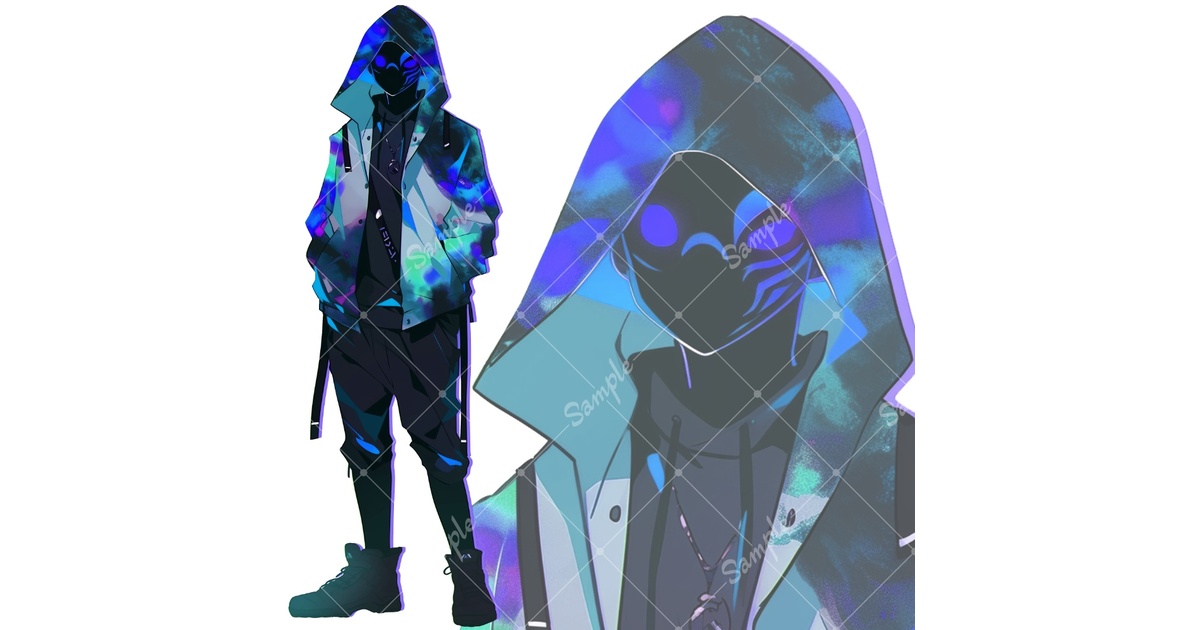 全身立ち絵素材130 サイバーパンクな人外男性 - tachie - BOOTH