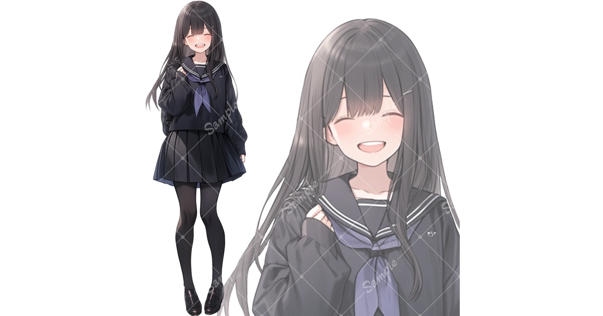 全身立ち絵素材233 女子高生 笑顔の女の子 - tachie - BOOTH